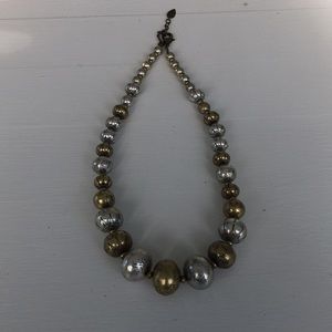 Silver and Brass Beaded Necklace